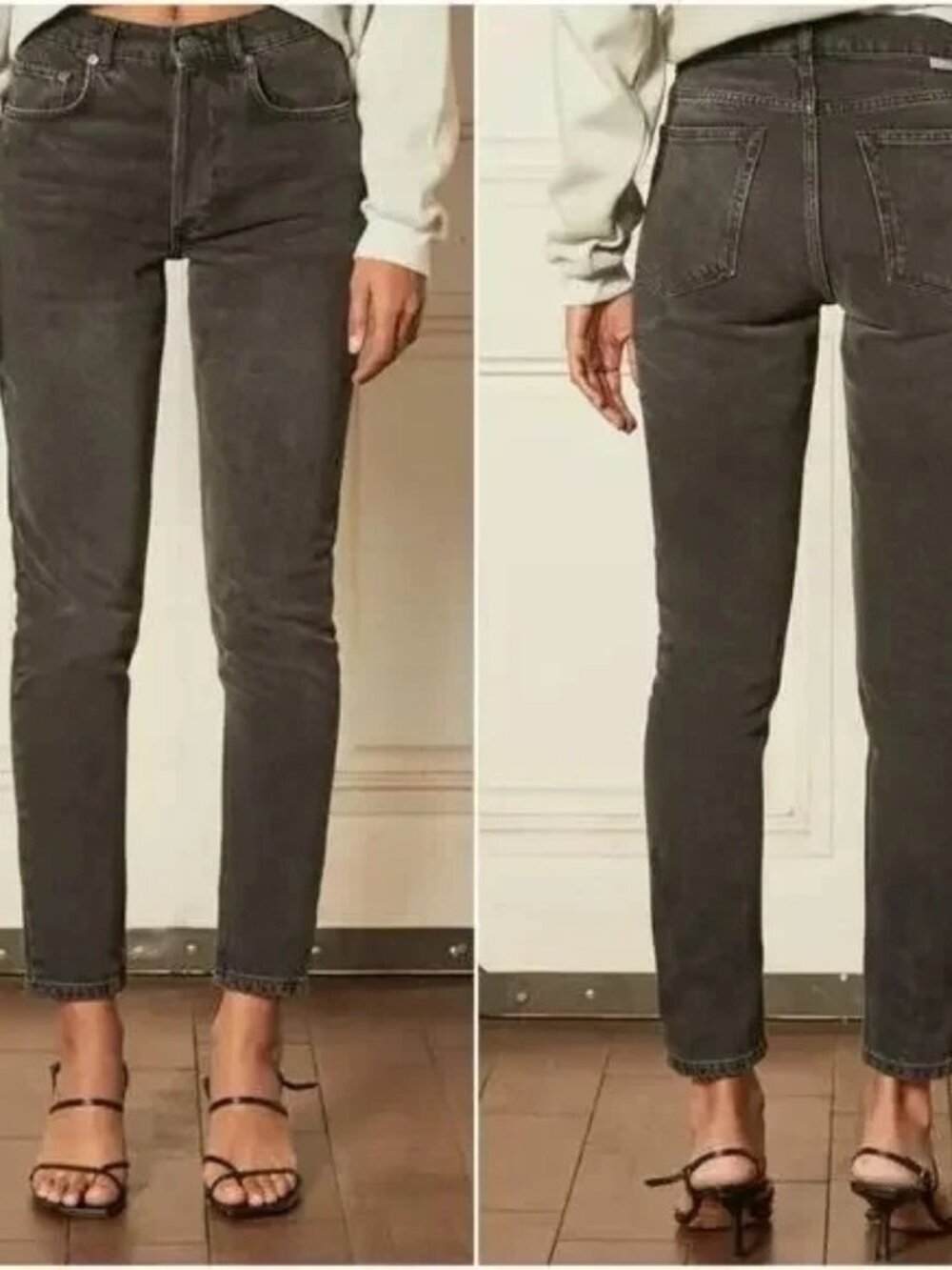 New BOYISH THE BILLY Authentic Rigid High Skinny Jeans In Space Odyssey Black 25